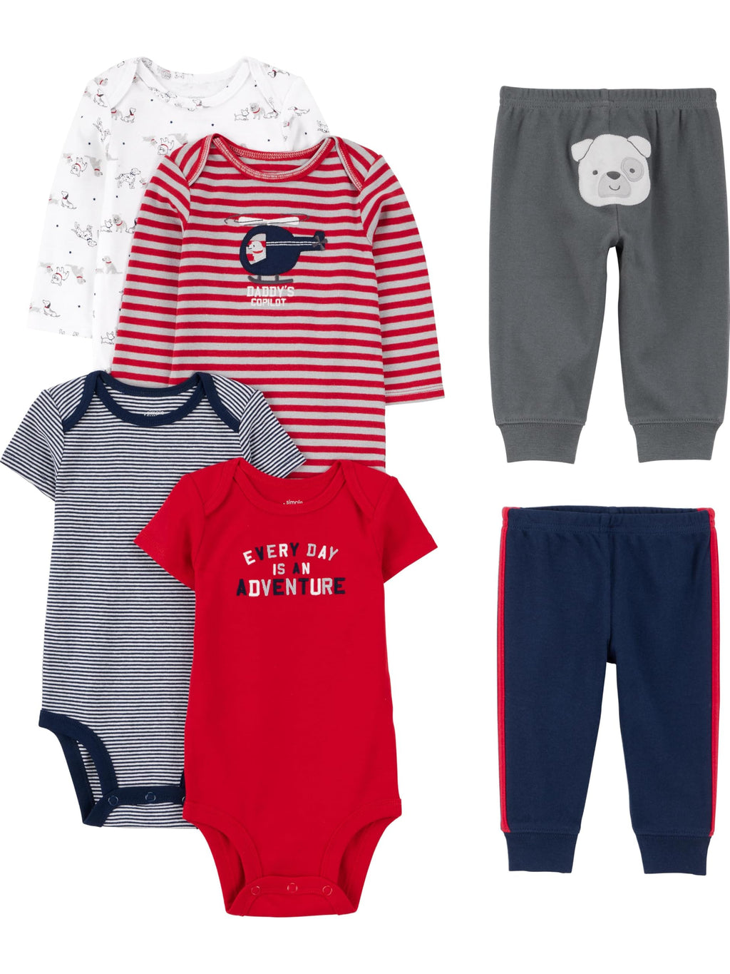Simple Joys by Carter's | Set 6 Piezas Bodysuits y Pantalones Bebé