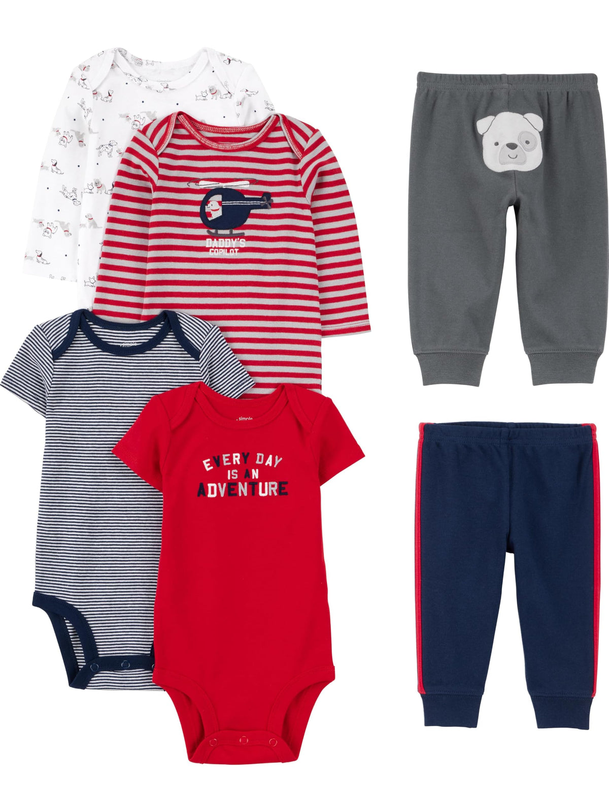 Simple Joys by Carter's | Set 6 Piezas Bodysuits y Pantalones Bebé