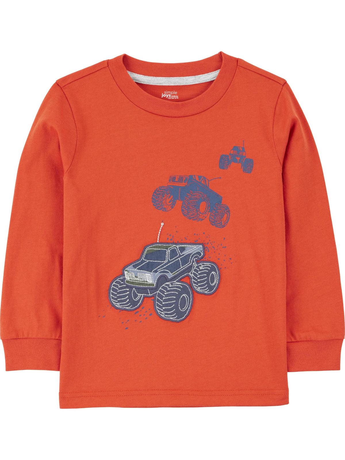 Simple Joys by Carter's Conjunto 3 Piezas Niño | Monster Truck — Camiseta Roja + Chaleco Gris + Jogger Camuflaje