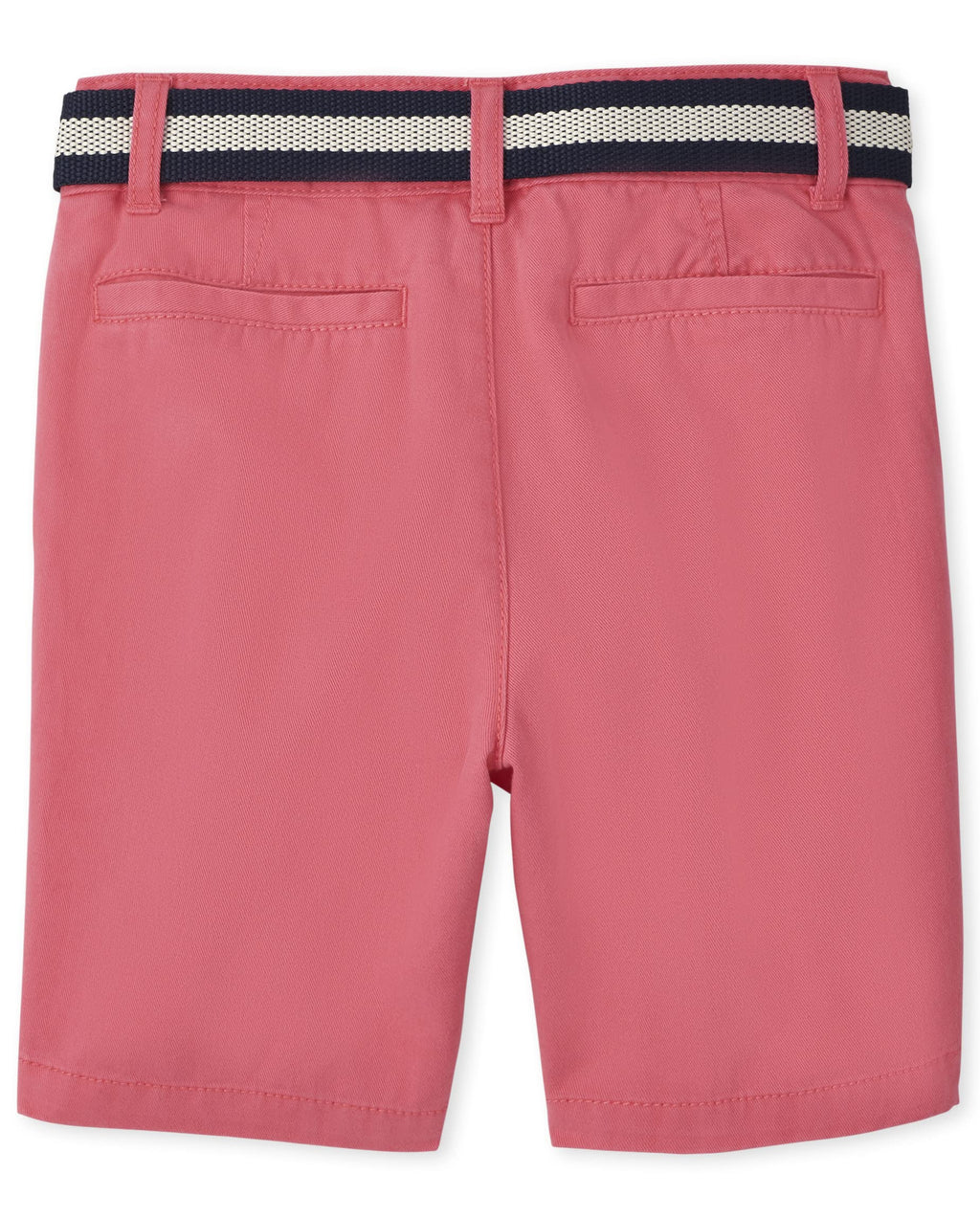 The Children's Place Short Chino Rosa Coral con Cinturón Niño | Sarga Algodón • Botón + Cremallera