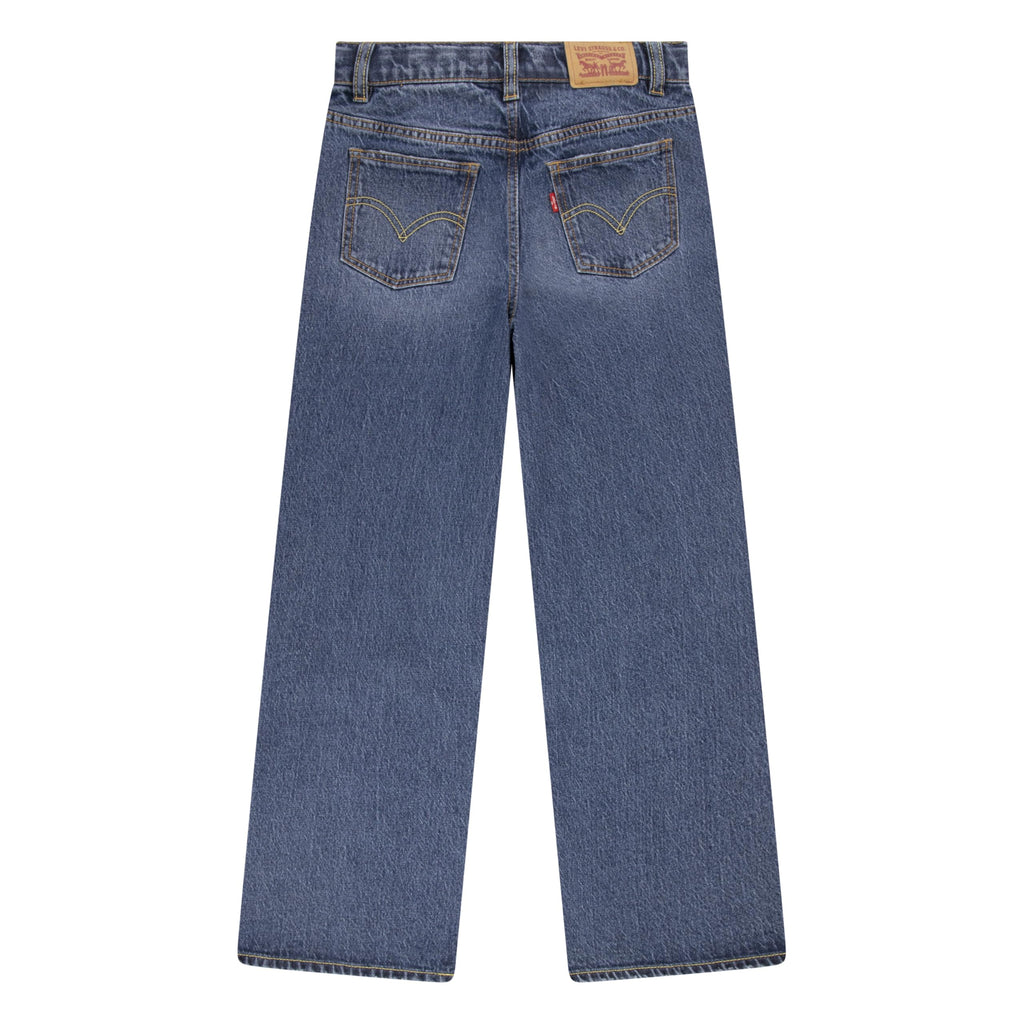 Jean Wide Leg Tiro Alto Levi's | Pacific Highway + Costuras Doradas + Parche Cuero Icónico | Niña (7T - 16T)