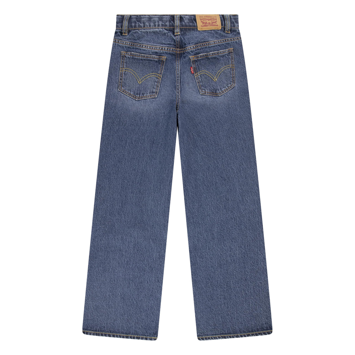 Jean Wide Leg Tiro Alto Levi's | Pacific Highway + Costuras Doradas + Parche Cuero Icónico | Niña (7T - 16T)