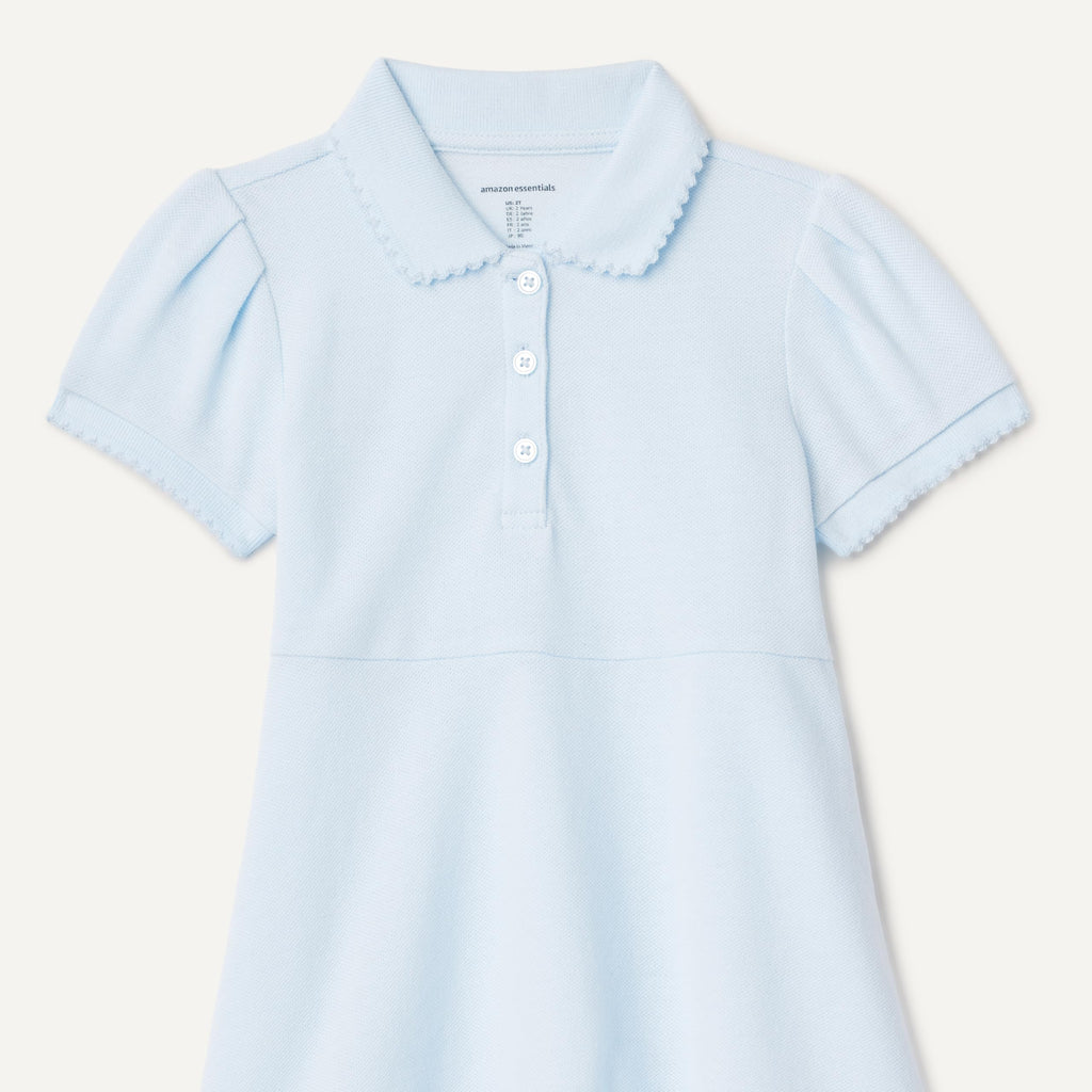 Amazon Essentials Vestido Polo Piqué Niña | Azul Claro