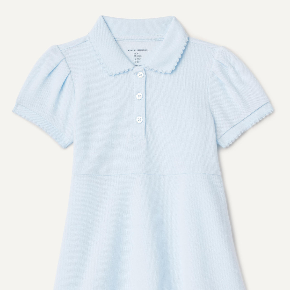 Amazon Essentials Vestido Polo Piqué Niña | Azul Claro