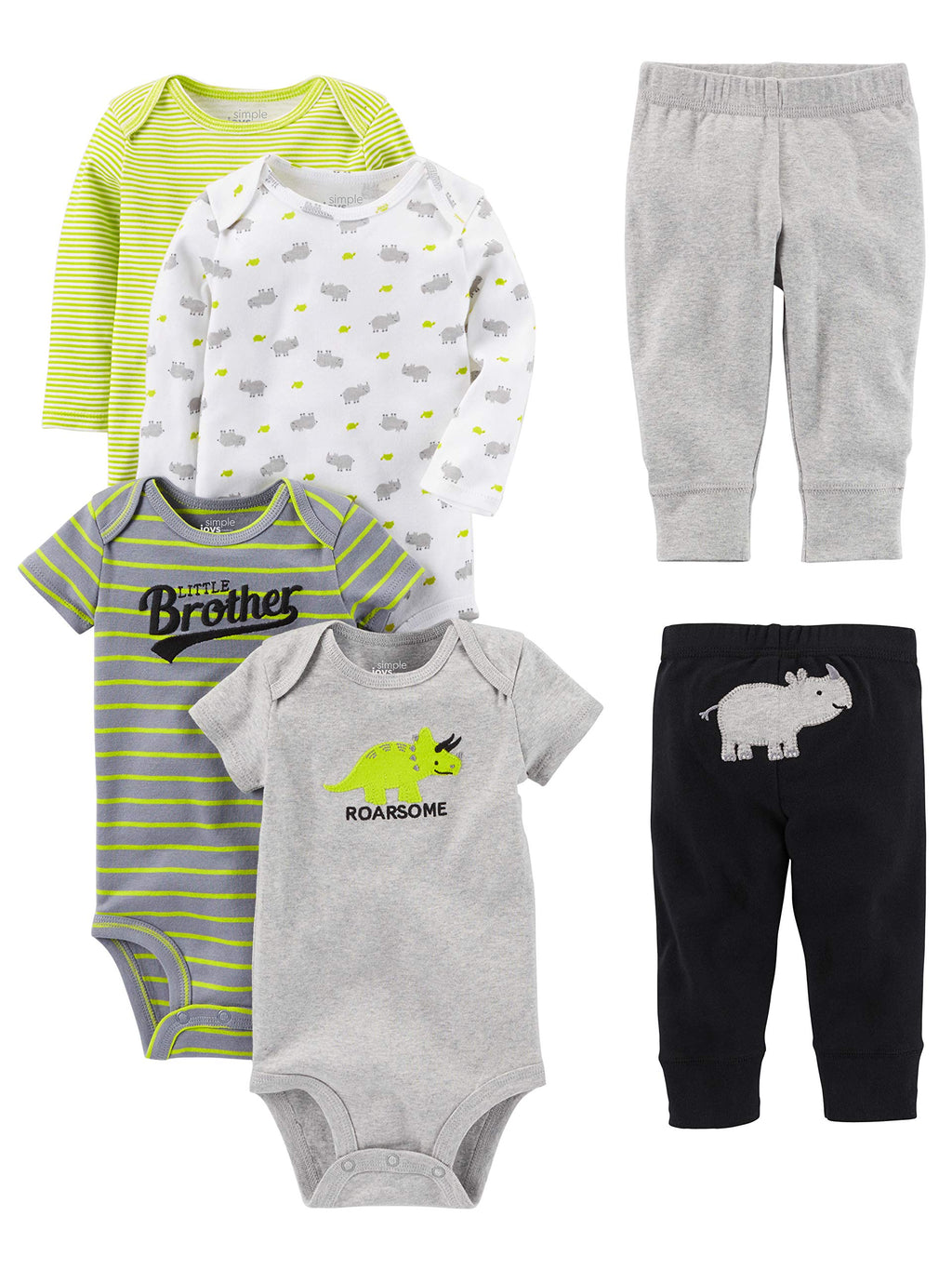 Simple Joys by Carter's | Set 6 Piezas Bodysuits y Pantalones Bebé