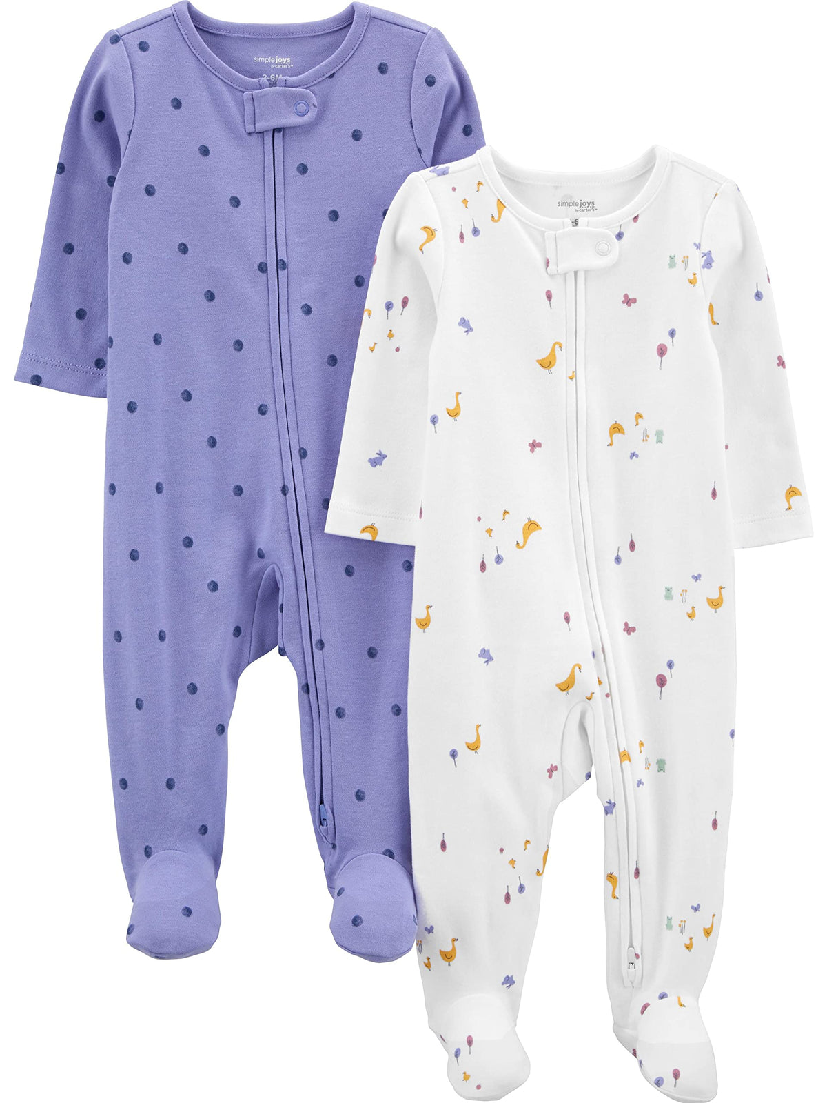 Set de 2 Pijamas con Pies Simple Joys by Carter's para Bebé Niña
