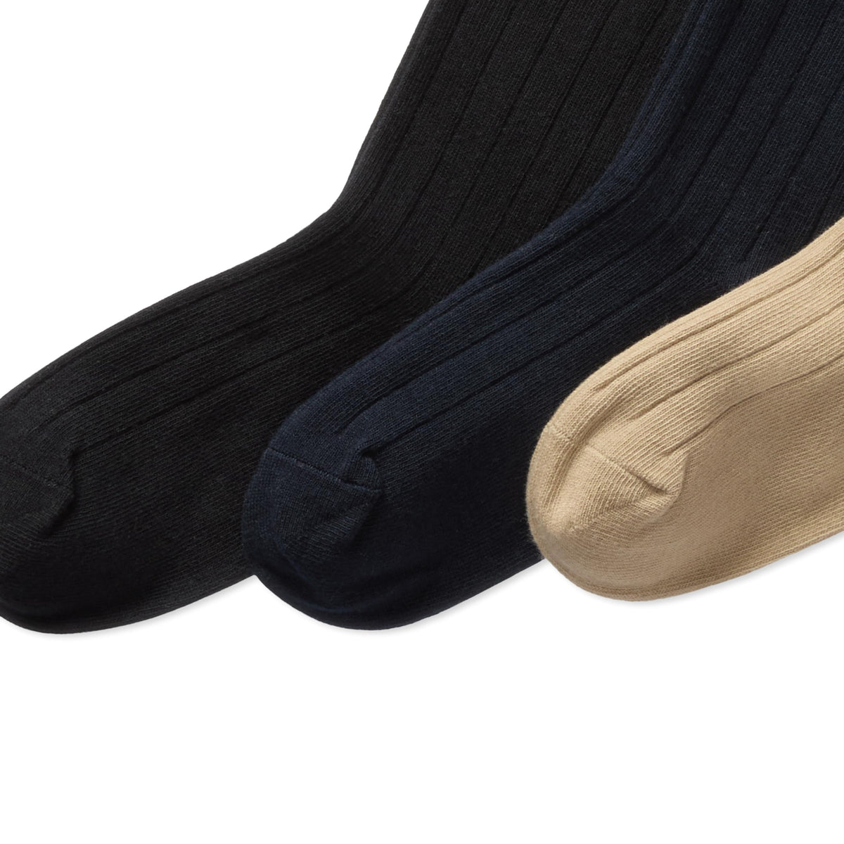 Polo Ralph Lauren | Calcetines Niño Pack 3 Algodón Canalé Negro Marino Beige Pony Rojo
