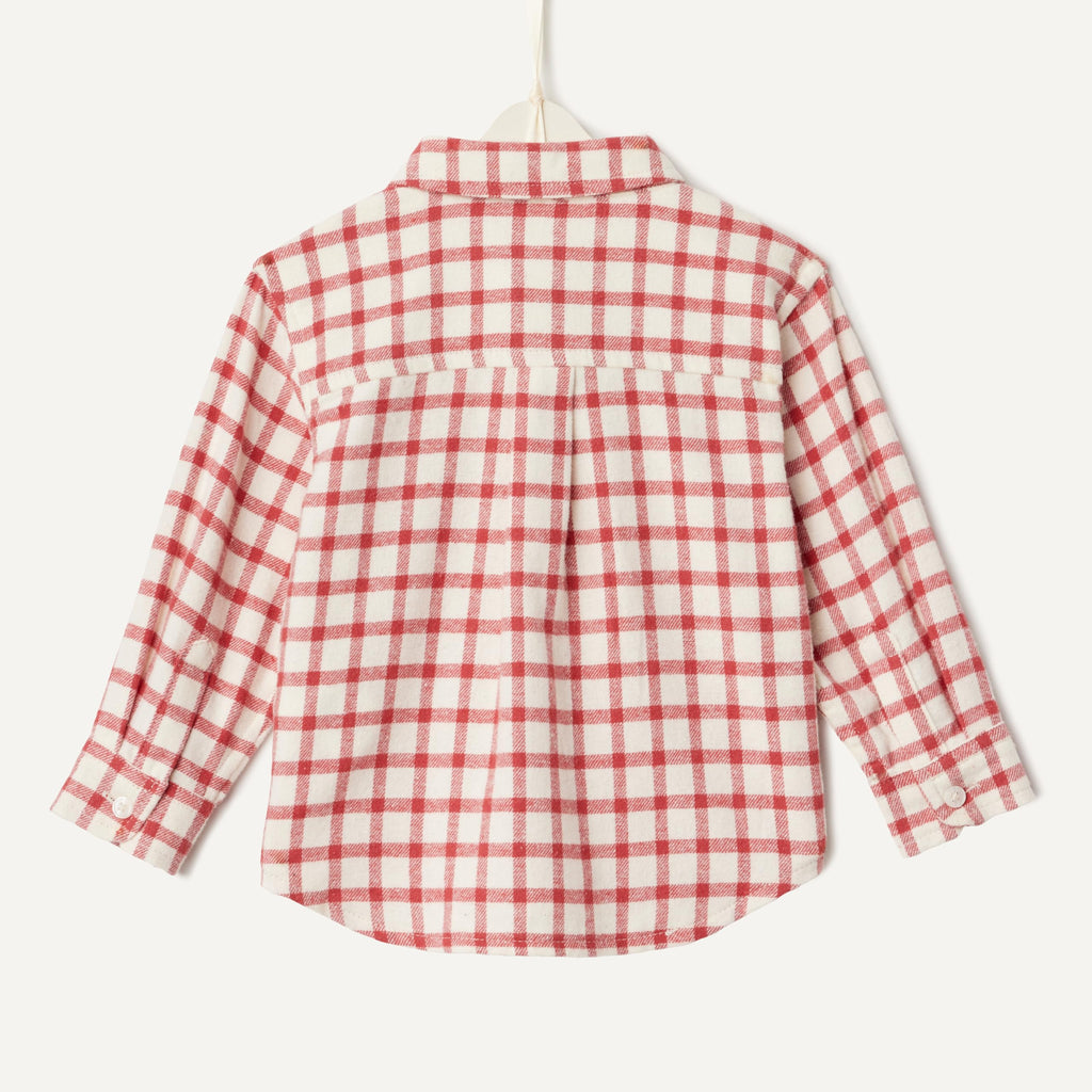 Amazon Essentials x Sofia Grainge Camisa Franela Niño | Cuadros Azul Cielo/Crema • Suave • 100% Algodón (Copia)