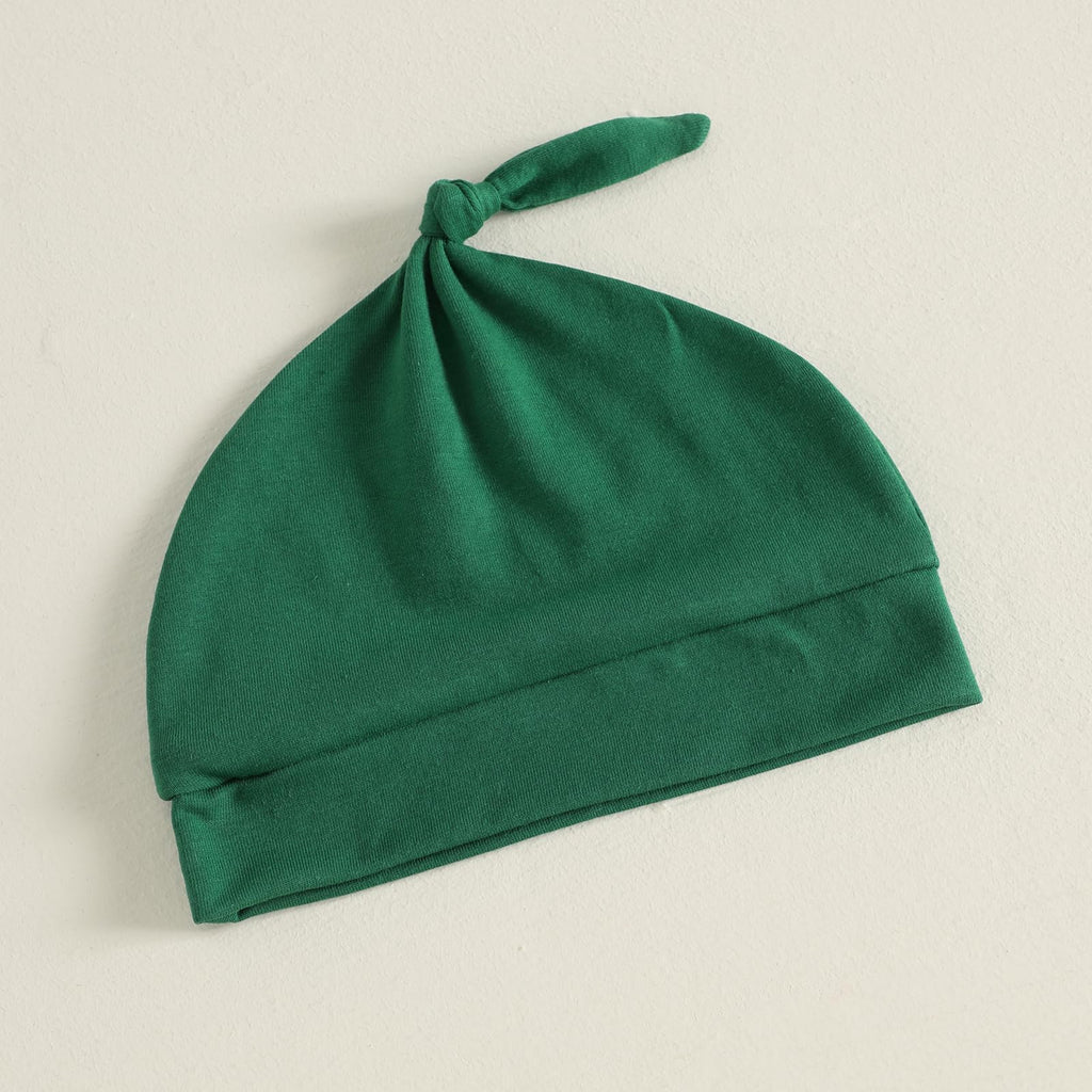 Christmas Green Newborn Set | Conjunto 3 Piezas Bebé — Body Rayas Verde + Overol Verde + Aplicaciones Navideñas + Gorro Nudo
