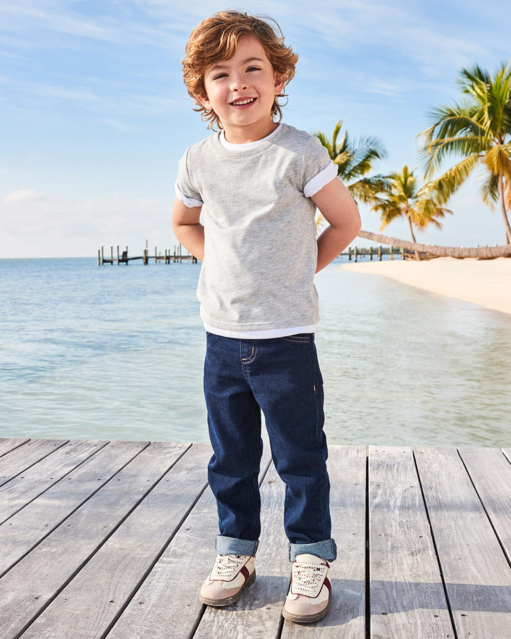 Garanimals Pack 2 Jeans Bebé Unisex | Mezclilla Elástica Pierna Recta — Lavado Oscuro + Lavado Claro • Certificado OEKO-TEX