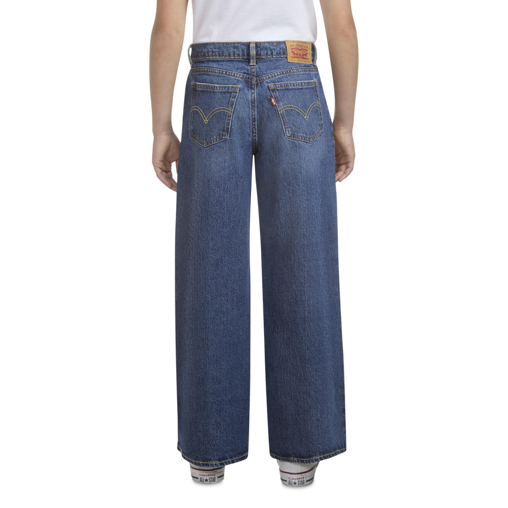 Jean Wide Leg Tiro Alto Levi's | Pacific Highway + Costuras Doradas + Parche Cuero Icónico | Niña (7T - 16T)