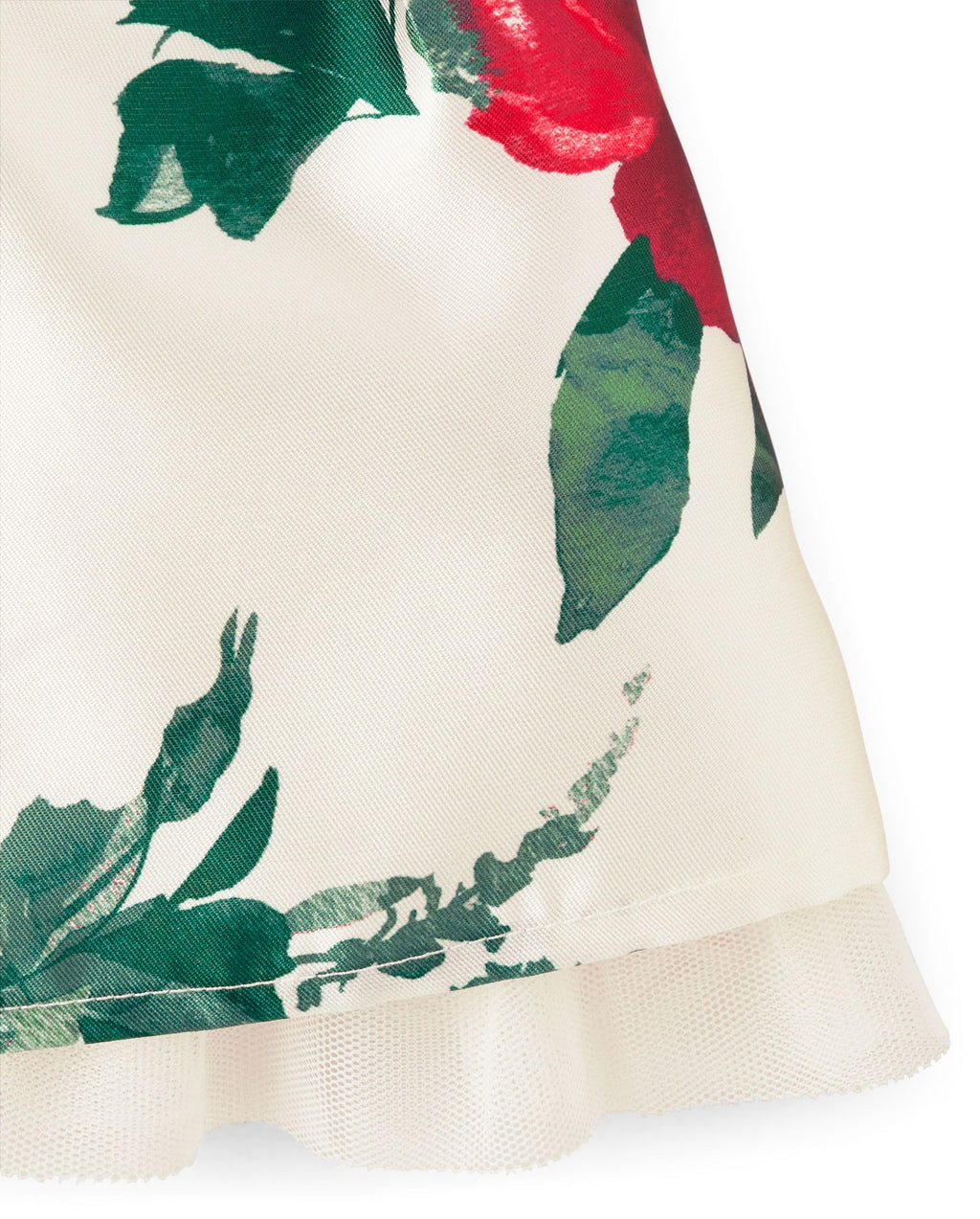The Children's Place | Vestido Elegante Terciopelo Rojo y Falda Floral Rosas Niña