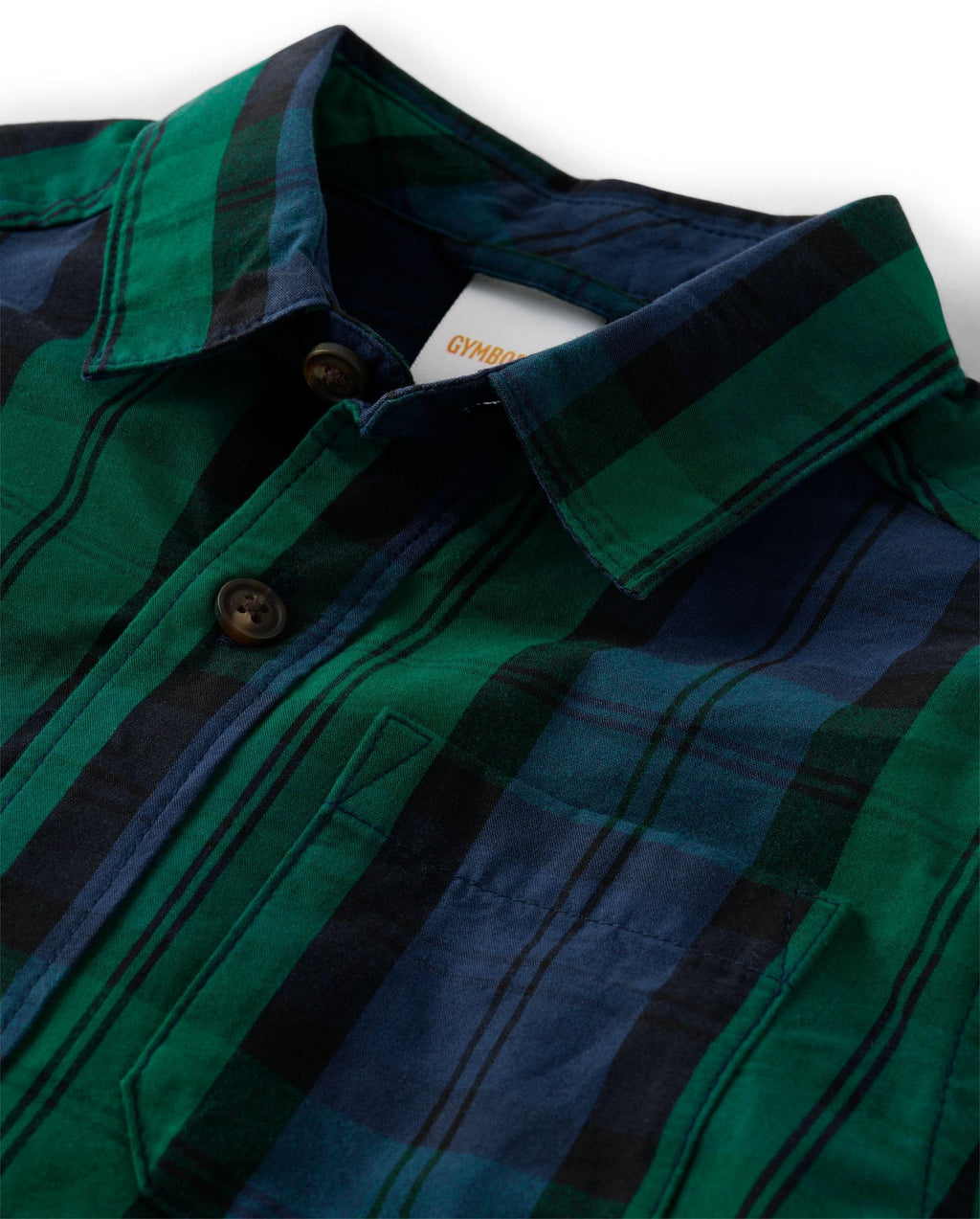 Gymboree Camisa de Franela Tartán Manga Larga - Verde y Azul Marino (12M - 12T)