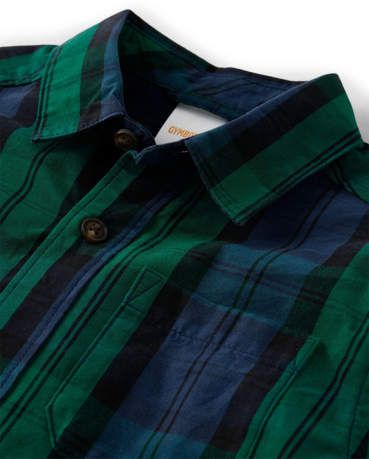 Gymboree Camisa de Franela Tartán Manga Larga - Verde y Azul Marino (12M - 12T)
