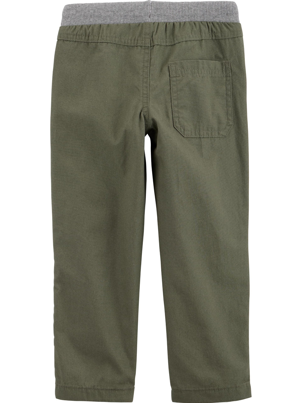 Simple Joys by Carter's Pack 2 Pantalones Pull-On Niño | Corte Cónico Clásico — Gris + Verde Olivo • Cintura Canálé con Cordón Trenzado