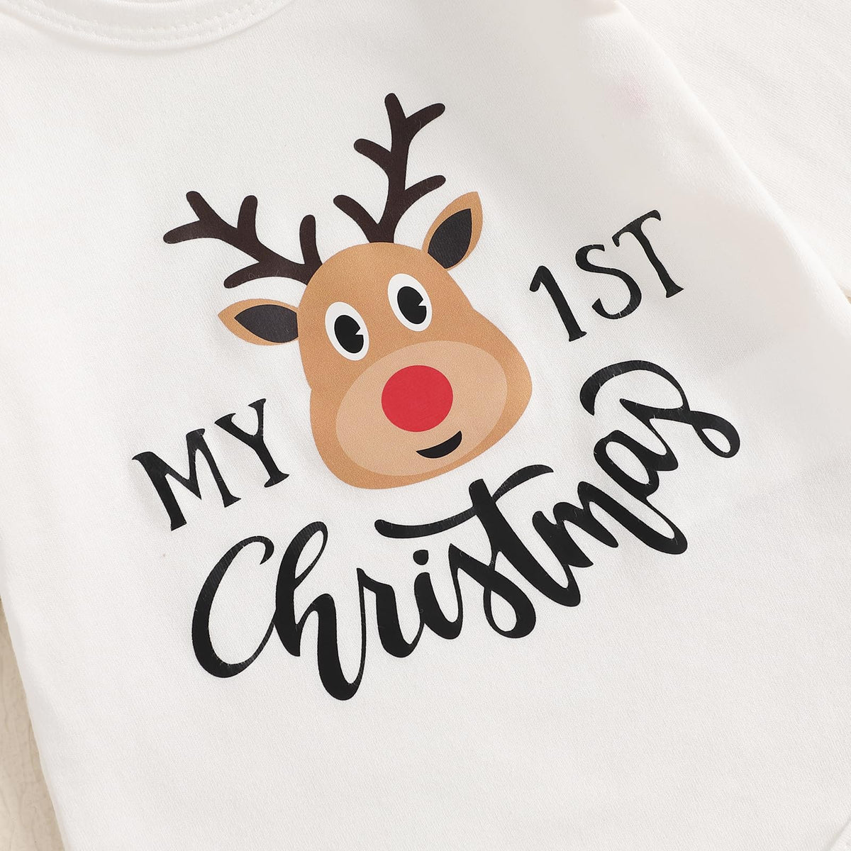My 1st Christmas Reno | Conjunto Navideño Bebé Niña Falda Cuadros Rojo + Medias + Diadema
