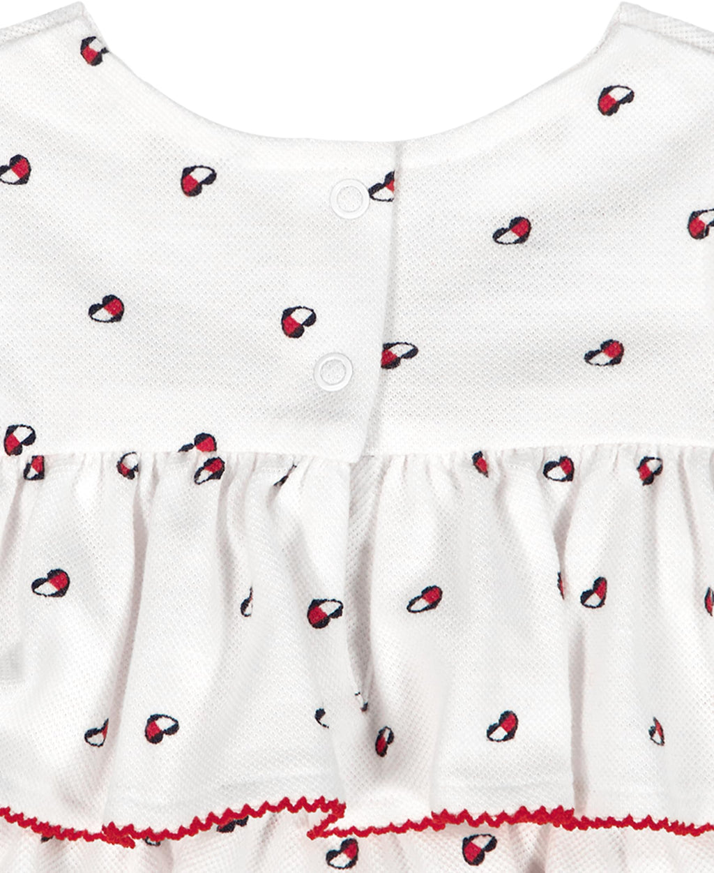 Body con Volantes + Diadema Tommy Hilfiger | Banderitas Blanco + Ribete Rojo | Niña/Bebé (6M - 24M)
