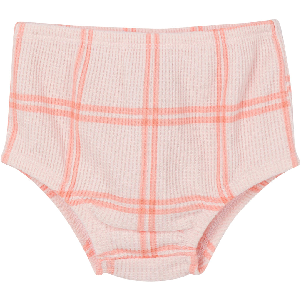 Gerber | Conjunto 2 Piezas Vestido Capucha Cuadros Rosa Manga Larga y Cubre Pañal Bebé Niña