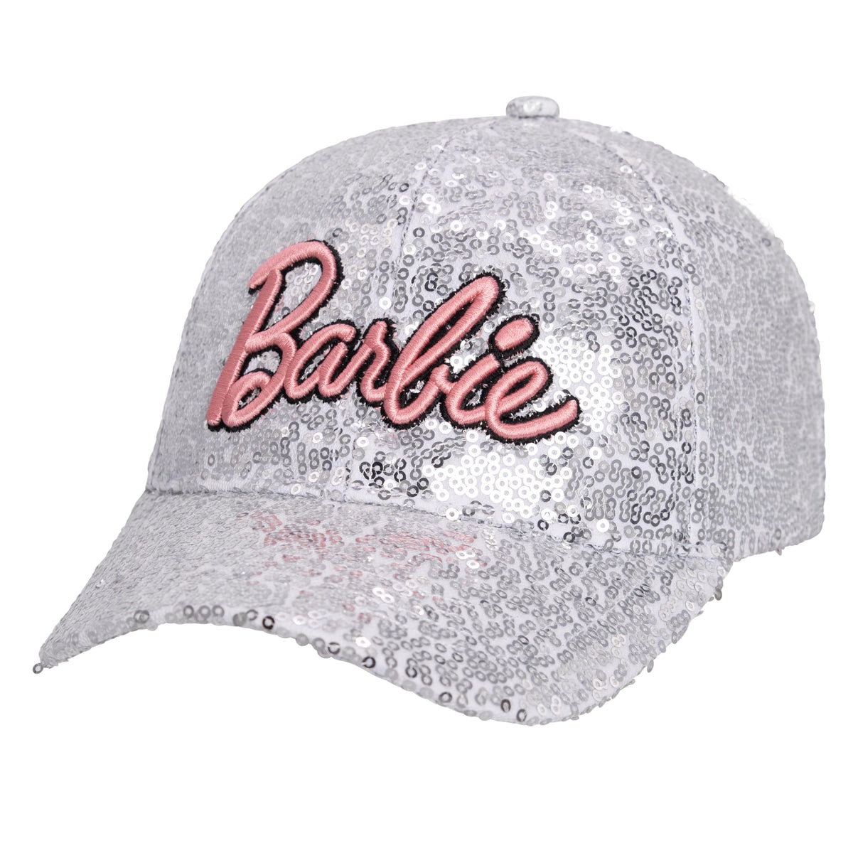 Gorra Barbie Lentejuelas Plateadas para Niñas — Talla Única Ajustable