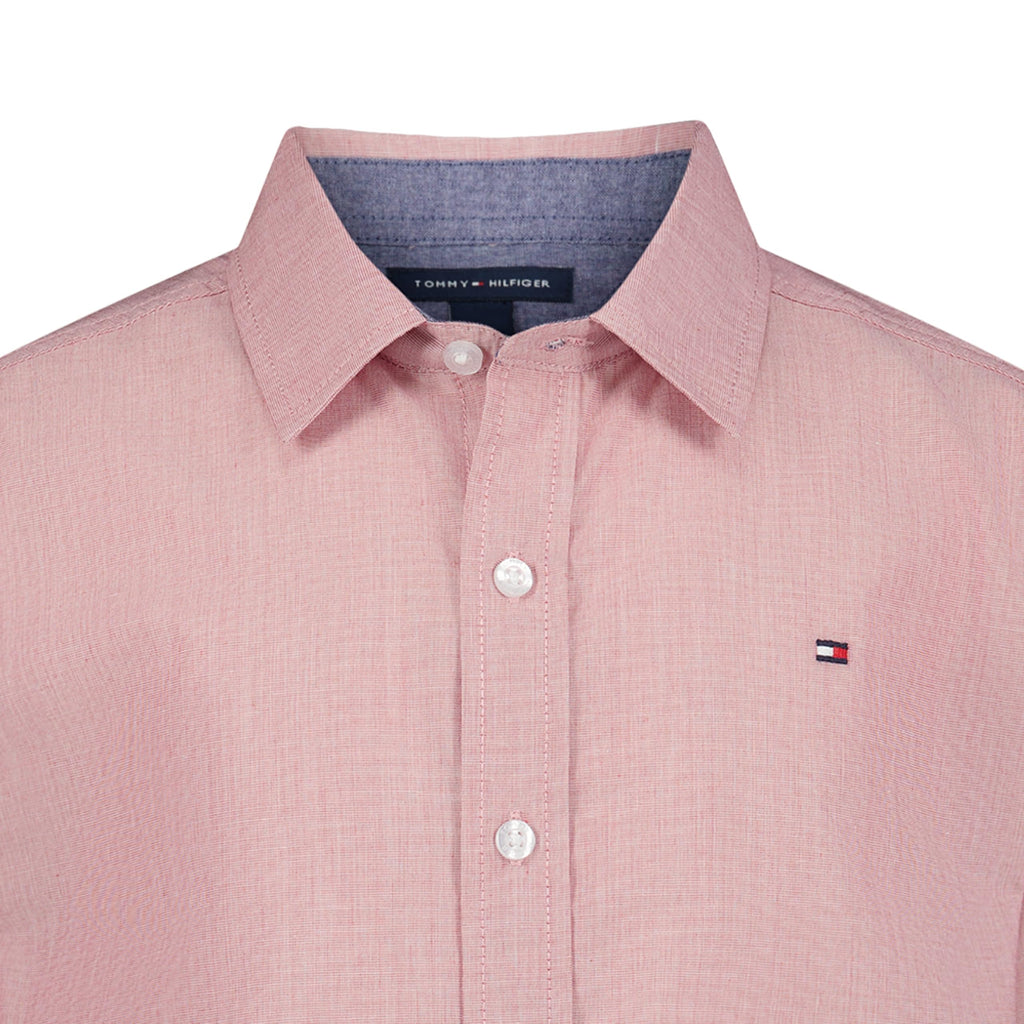 Tommy Hilfiger | Camisa Casual Manga Larga Sólida Rosa Niño (8T - 16T)
