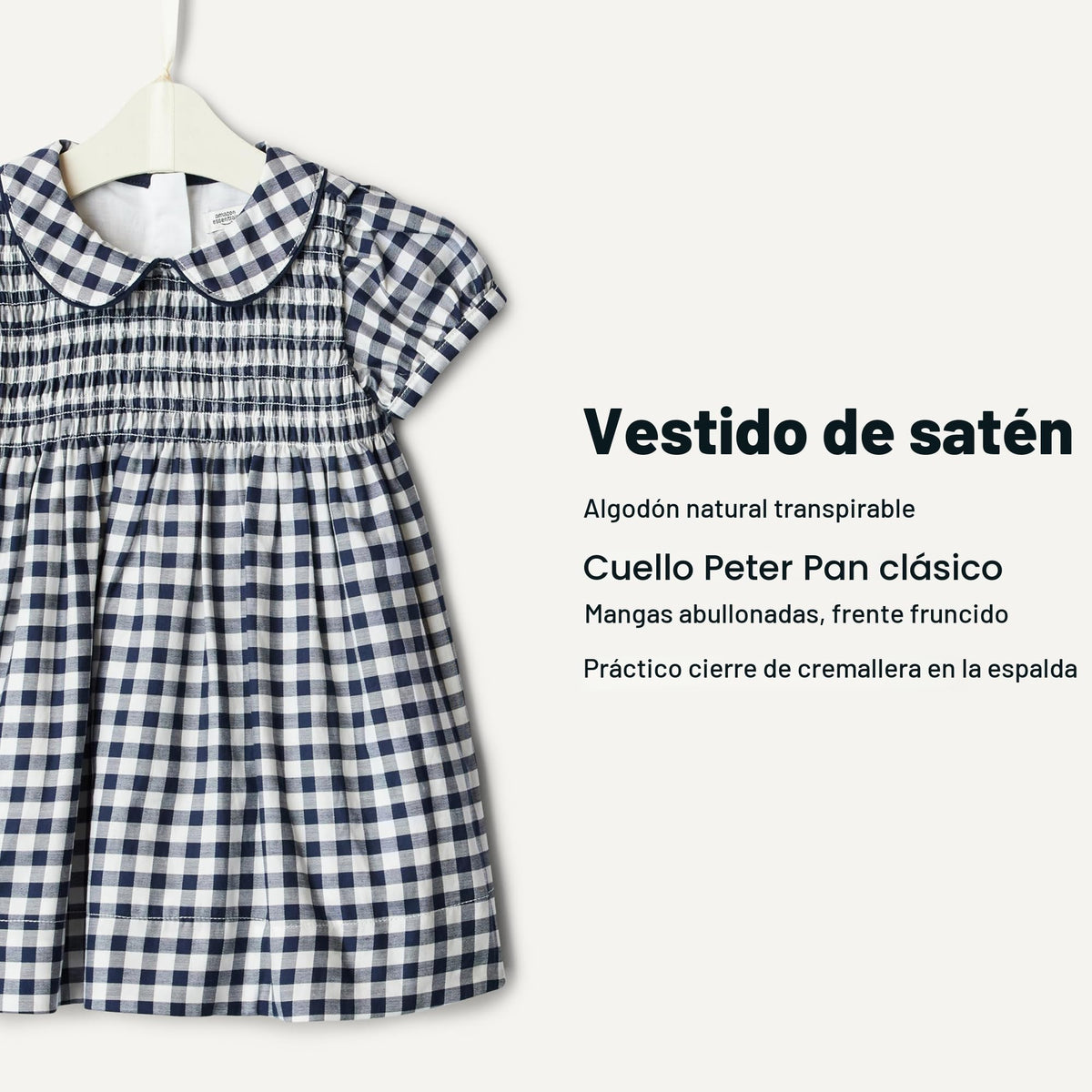 Amazon Essentials x Sofia Grainge | Vestido Satén Algodón Niña