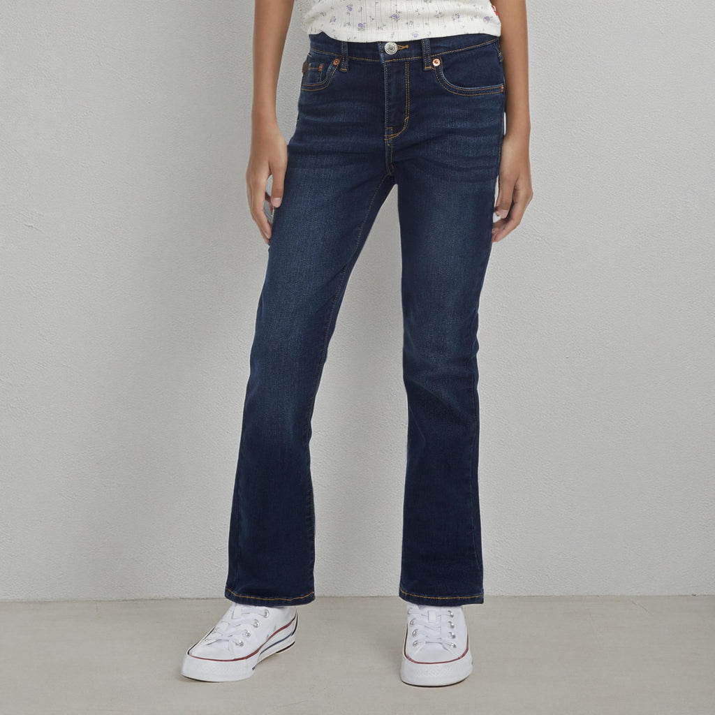 Jean Bootcut Tiro Alto Levi's | Lavado Legacy Índigo + Corte Acampanado + Cintura Ajustable | Niña (4T - 16T)