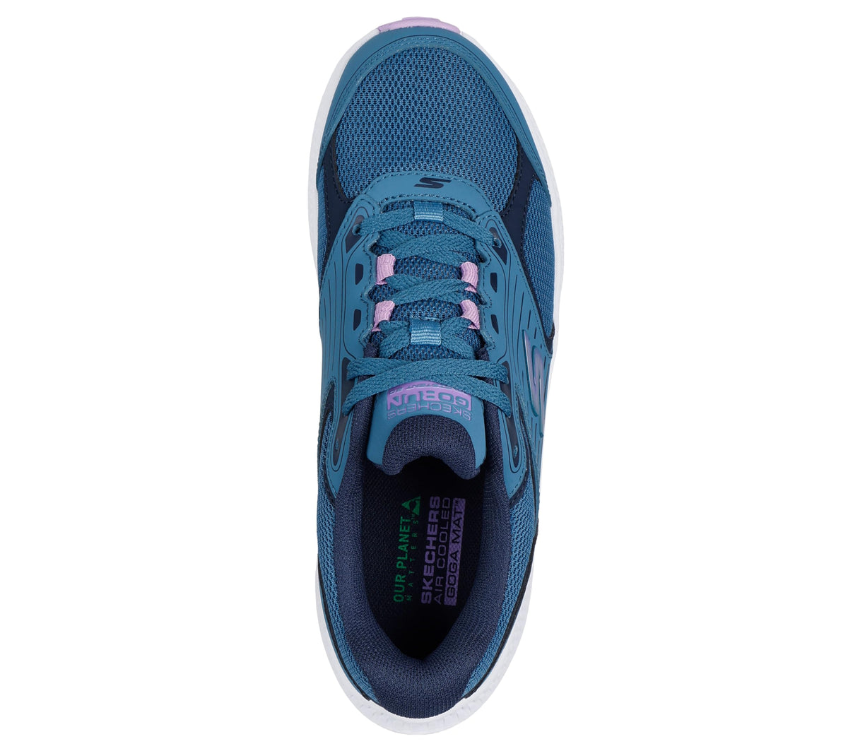 Skechers - Tenis Deportivos  Go Run Consistent con Materiales Reciclados para Mujer (Azul/Lila)  (Talla Adulta 35 - 41)