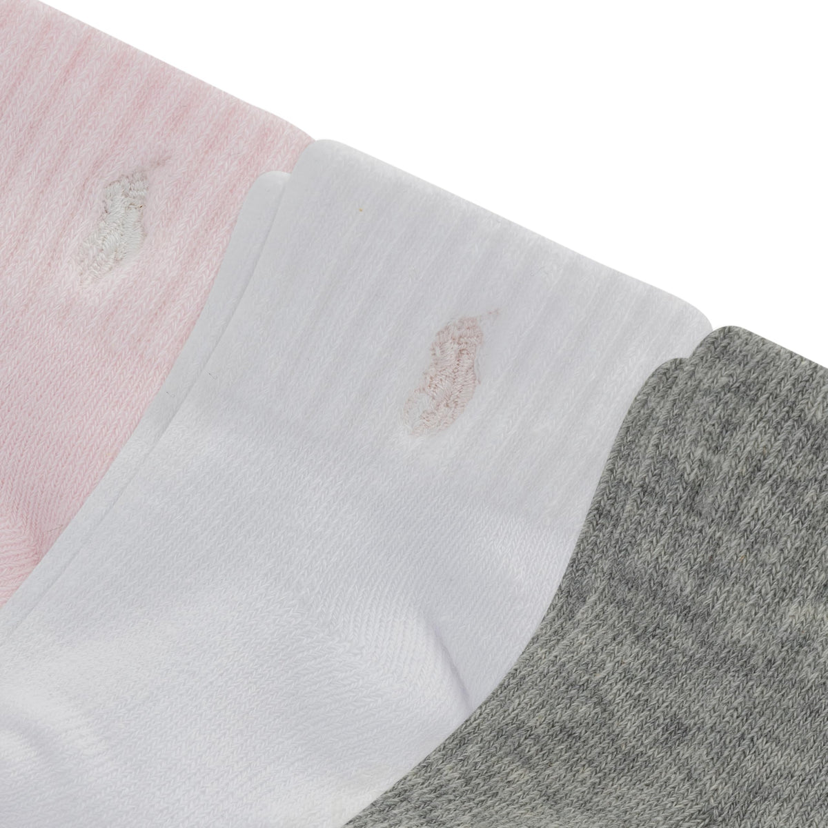 Polo Ralph Lauren | Calcetines Bebé Niña Pack 6 Algodón Pony Bordado Stay-Up Tobillero Blanco Gris Rosa 0-24 Meses