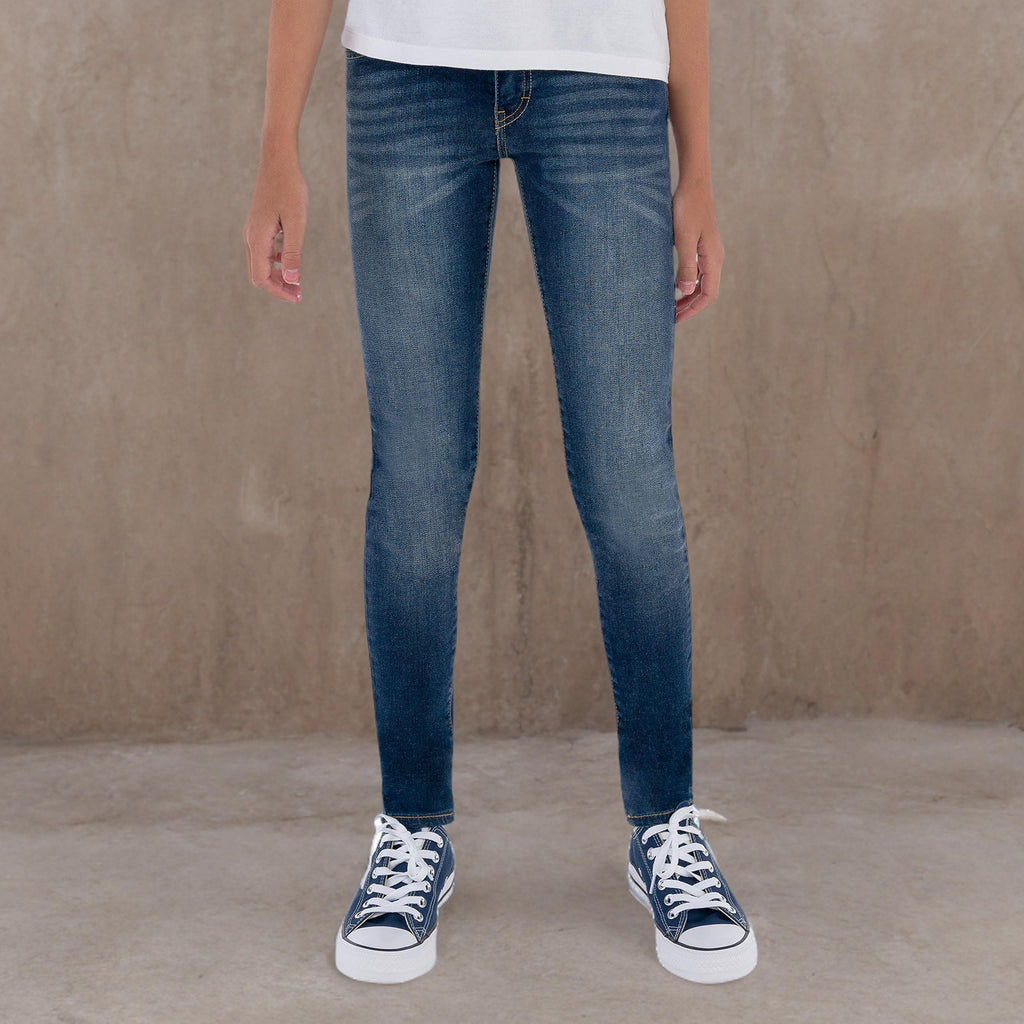 Jean Lot 710 Levi's | Tiro Bajo + Pierna Ultra Ajustada + Índigo Oscuro Vivido + Efecto Whiskers | Niña (2T -  16T)