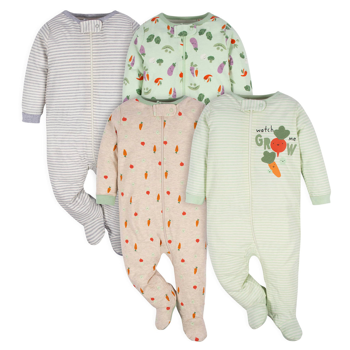 Gerber | Paquete 4 Mamelucos Sleep N' Play para Bebé Niña