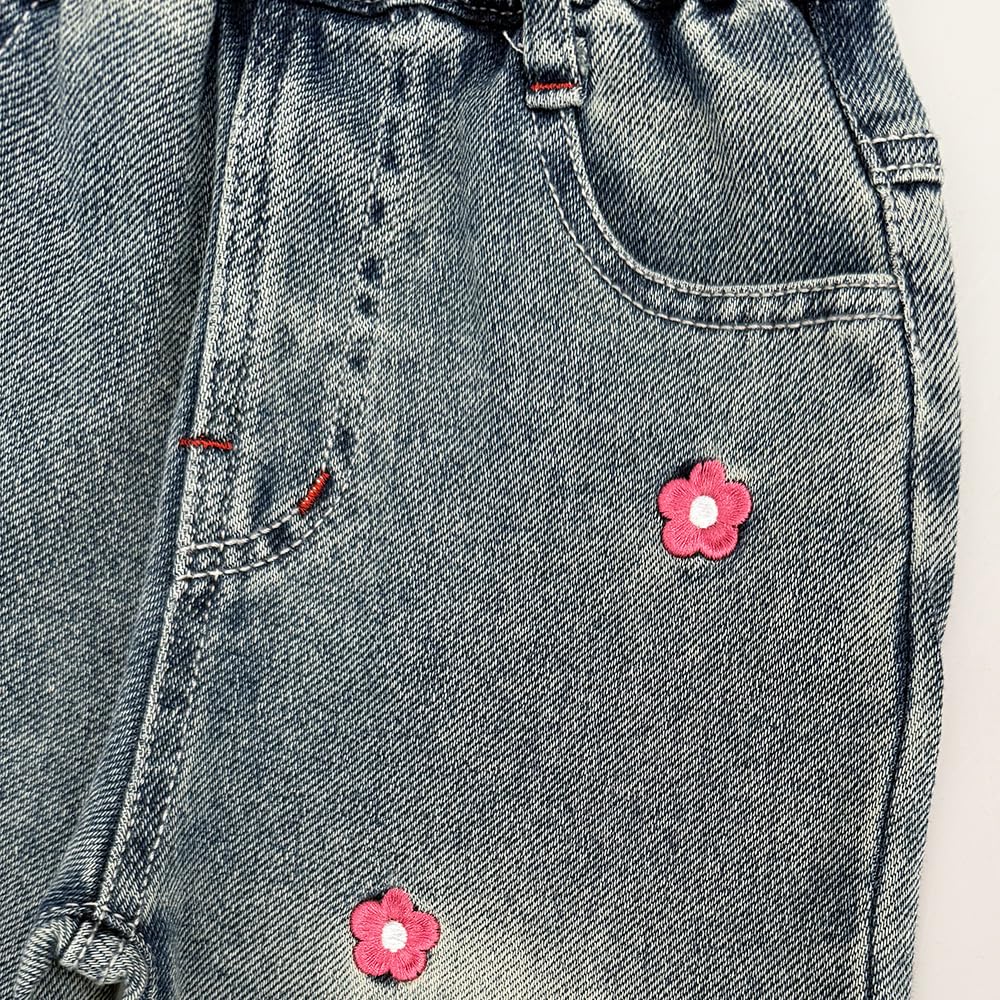 Jean para Niña con Flores Rosas 3D (4T - 10)
