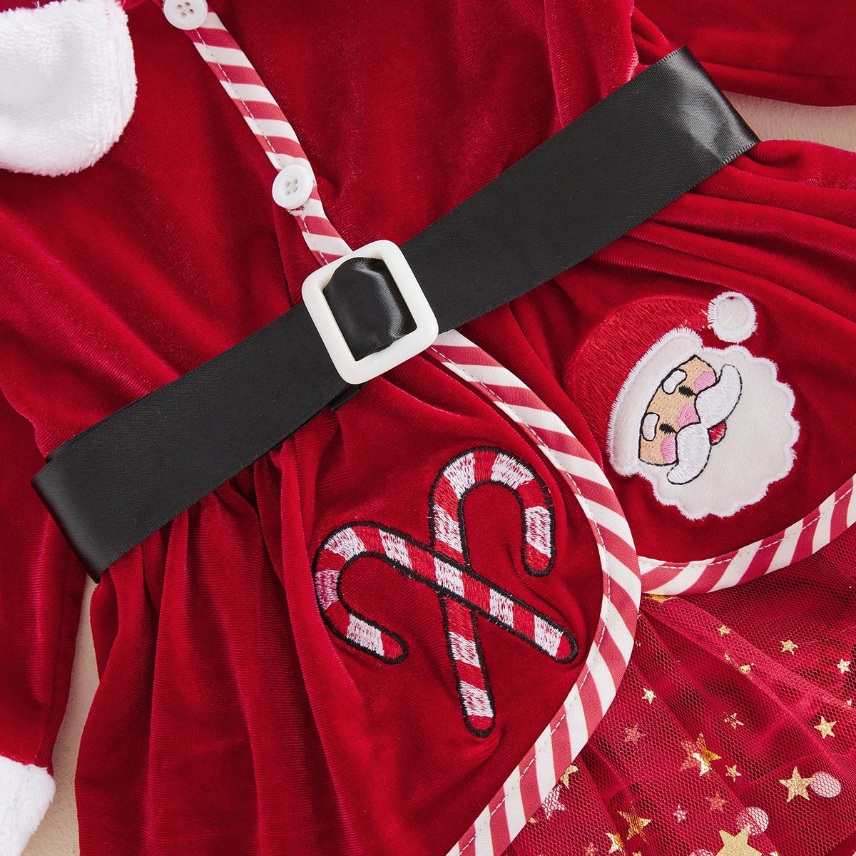 Giraropa | Vestido Mameluco Navideño de Terciopelo Bebé Niña