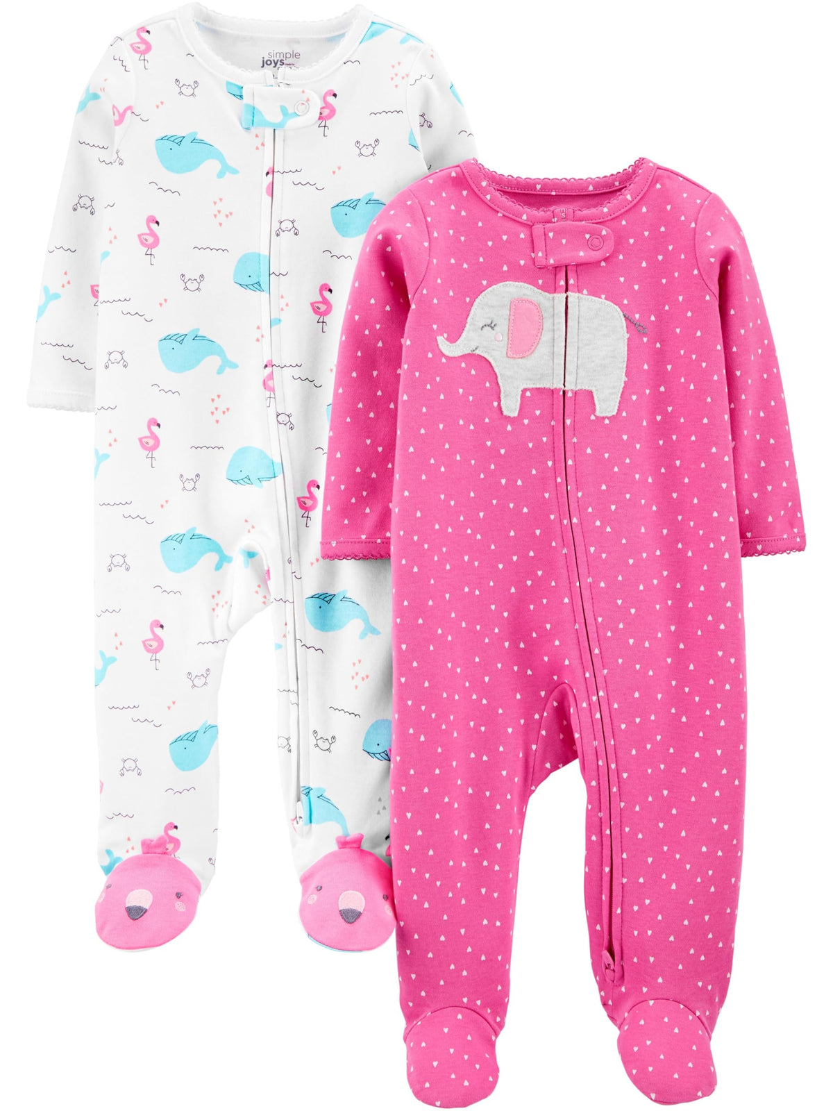 Set de 2 Pijamas con Pies Simple Joys by Carter's para Bebé Niña