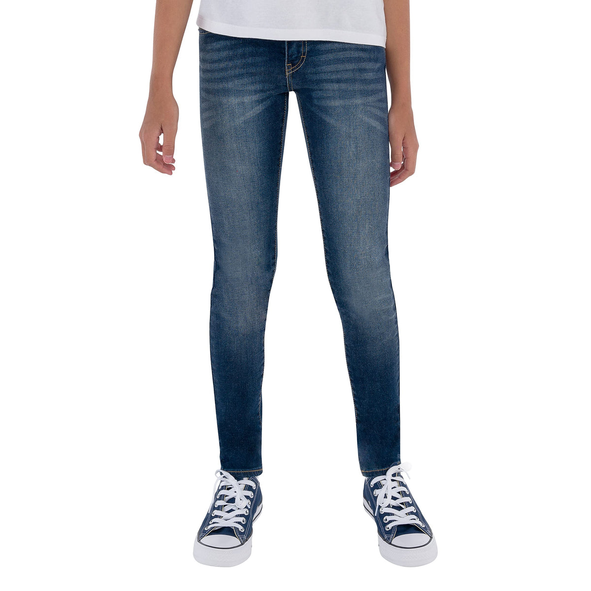 Jean Lot 710 Levi's | Tiro Bajo + Pierna Ultra Ajustada + Índigo Oscuro Vivido + Efecto Whiskers | Niña (2T -  16T)