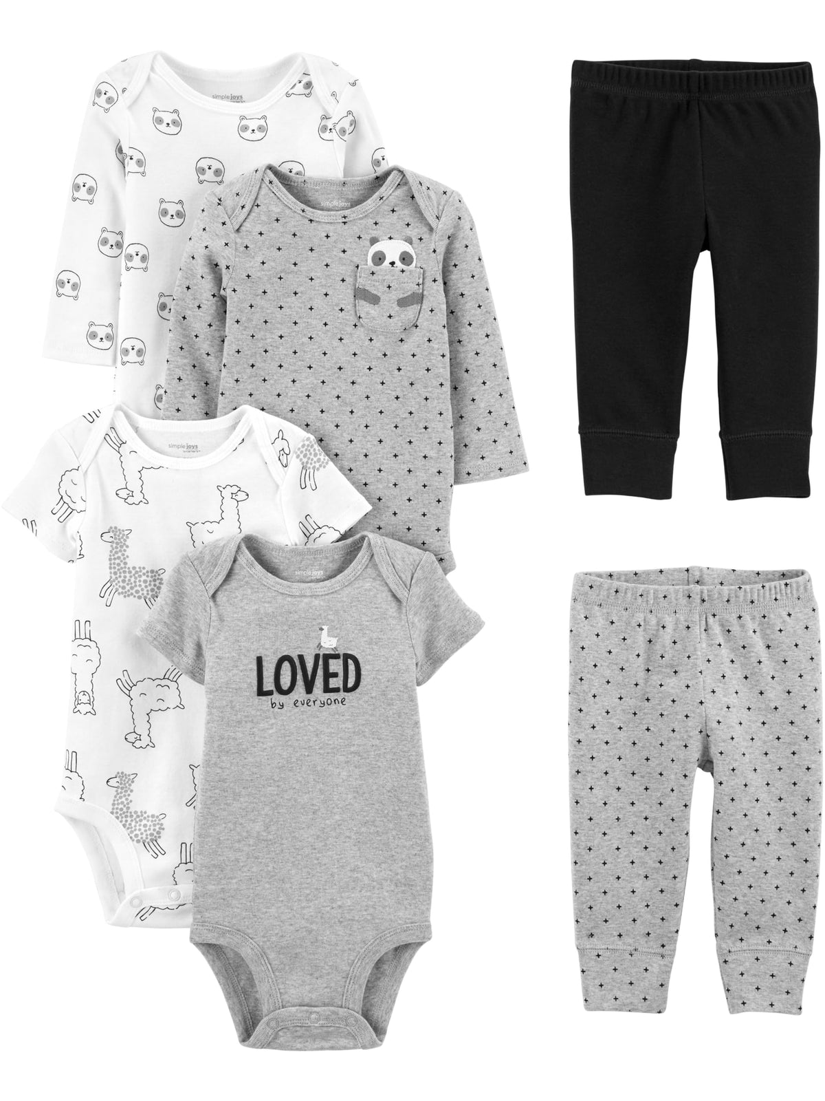 Simple Joys by Carter's | Set 6 Piezas Bodysuits y Pantalones Bebé