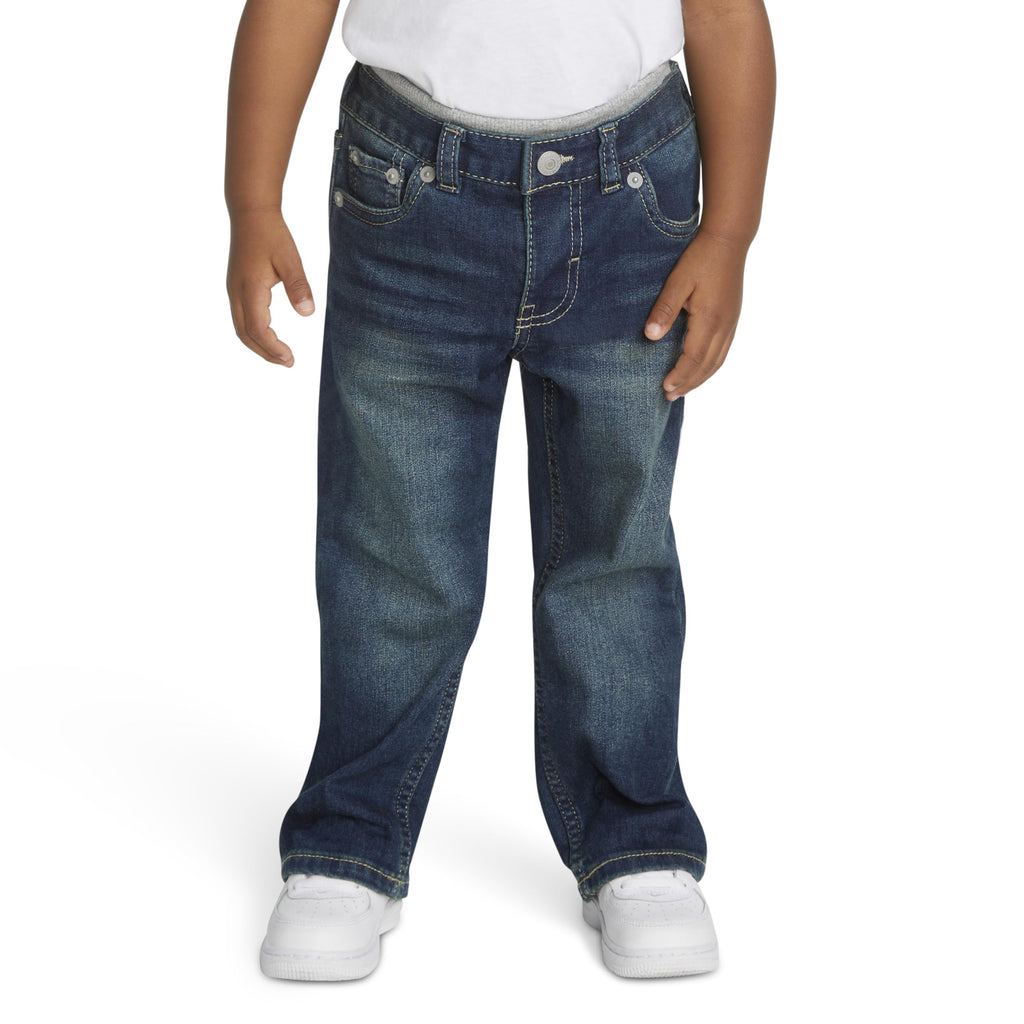 Levi's | Jeans Bootcut Denim Azul Oscuro Lavado Cintura Elástica Bebé Niño (3M - 4T)