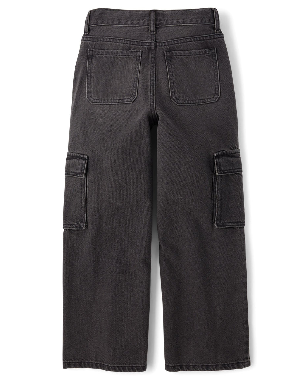 Jean Cargo Baggy The Children's Place | Thunder Wash Negro Carbón + Costuras Contraste + Bolsillos Cargo | Niña (4T - 16T)