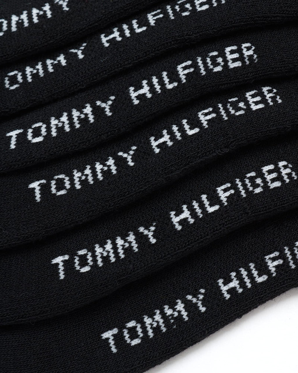 Tommy Hilfiger | Calcetines Niño Unisex Pack 6 Pares Crew Deportivos Acolchados Transpirables Negro (4 - 12T)