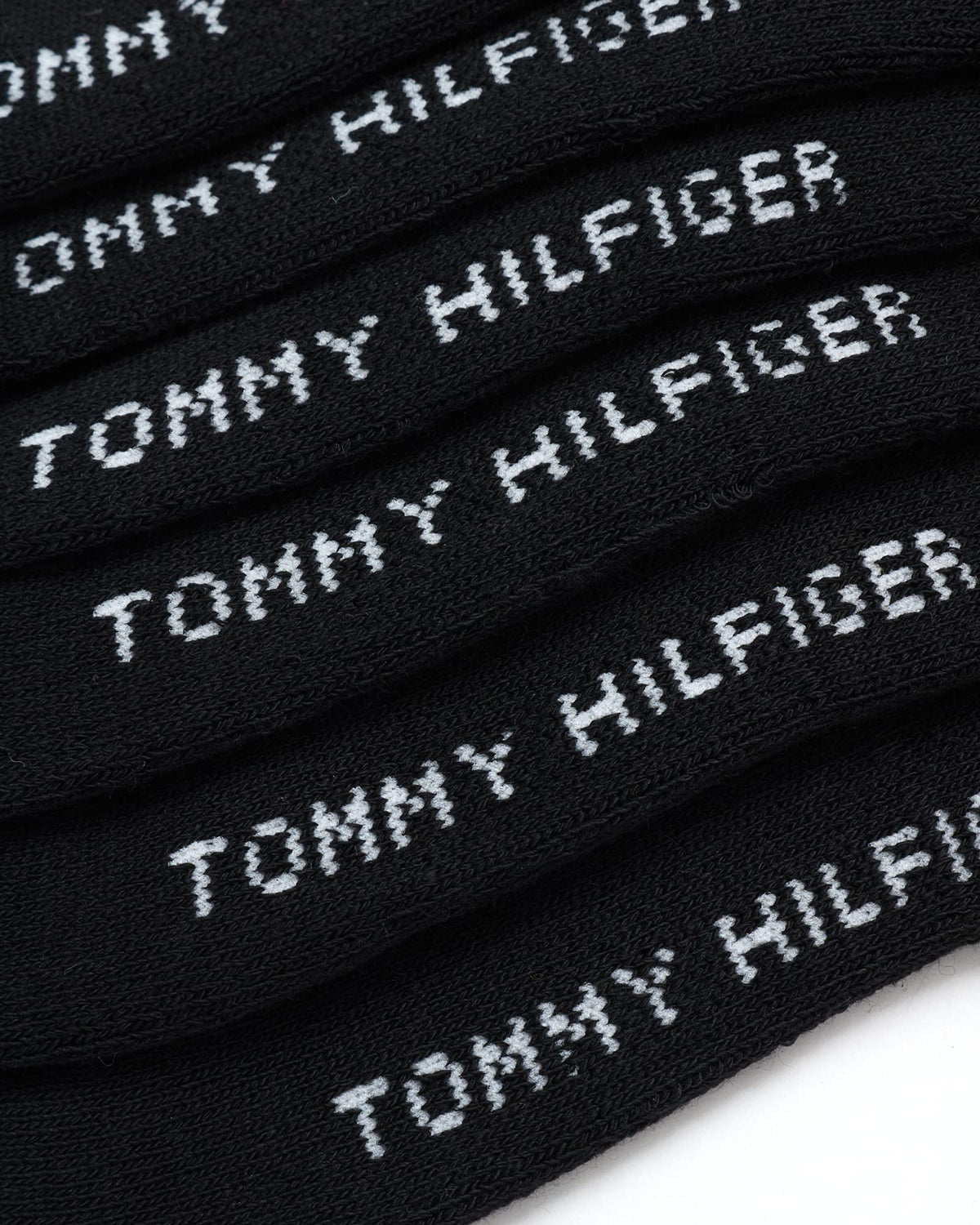 Tommy Hilfiger | Calcetines Niño Unisex Pack 6 Pares Crew Deportivos Acolchados Transpirables Negro (4 - 12T)
