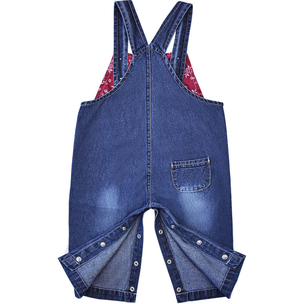 Overol Peto de Mezclilla Peacolate | Hadas Bordadas + Estrellas | Denim Azul | Niña/Bebé (3M-3A)