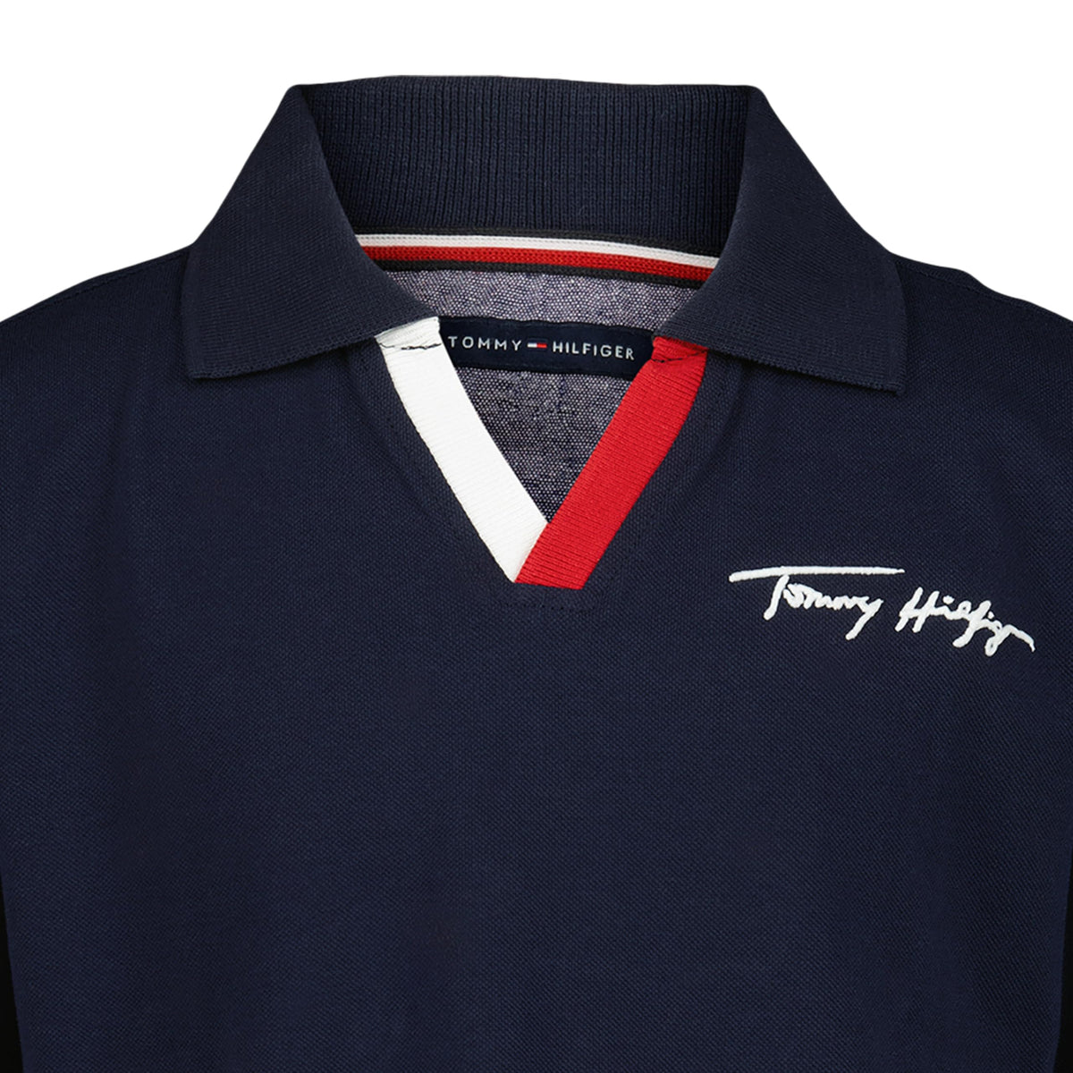 Tommy Hilfiger | Polo Piqué Johnny Cuello en V Azul Marino Niño (8T - 16T)