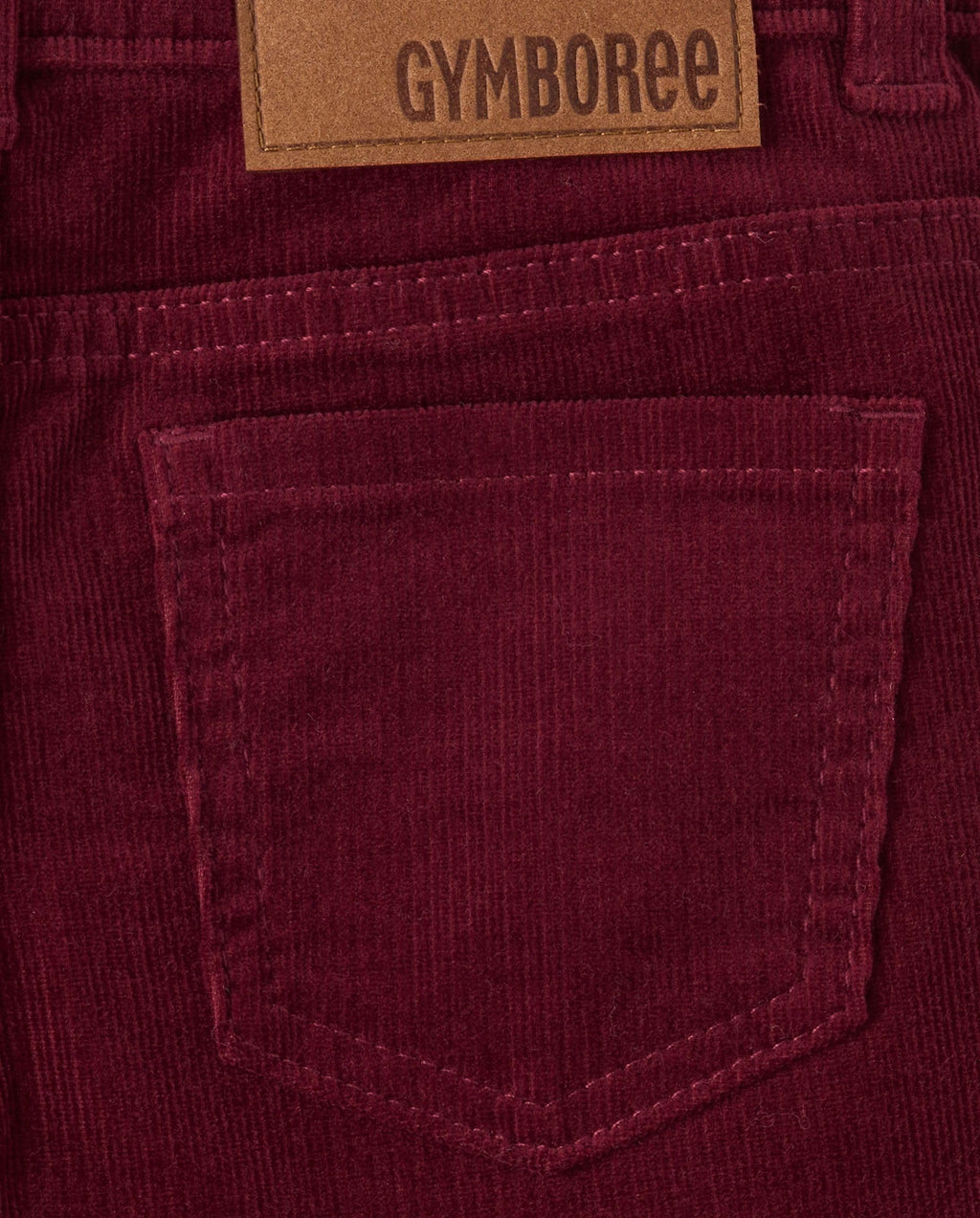 Gymboree Pantalón Ancho de Pana Burdeos con Flores Bordadas (12M - 24M)