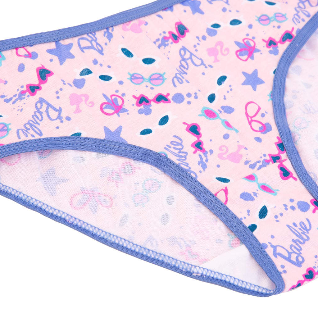 Barbie | Panty Bikini Nina Pack 10 | 100% Algodon Peinado | Sin Etiqueta | Cintura Cepillada | 10 Estampados Iconicos Barbie (4 - 8T)