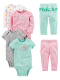 Set de 6 Piezas Simple Joys by Carter's – Bodis y Pantalones para Bebé Niña