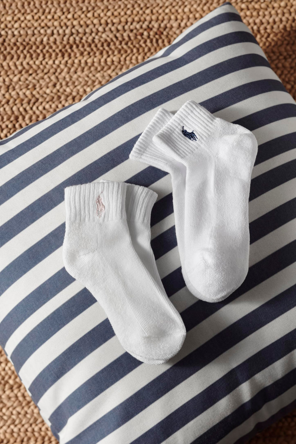 Polo Ralph Lauren | Calcetines Bebé Pack 6 Algodón Pony Bordado Stay-Up Tobillero Gris Blanco Marino 0-24 Meses
