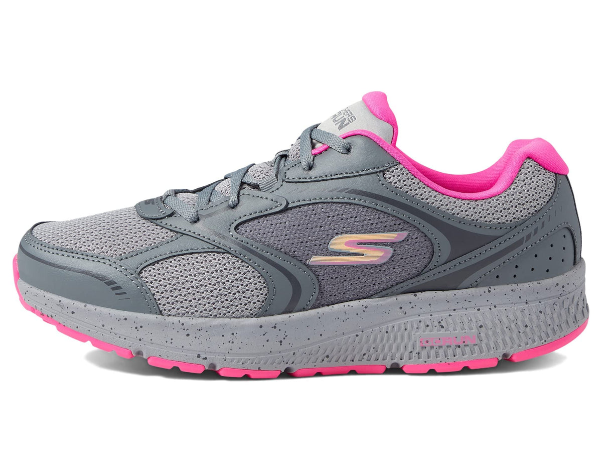Skechers - Tenis Deportivos Go Run Consistent - Vivid Horizon con Amortiguación (Gris/Rosa)  (Talla Adulta 35 - 41)