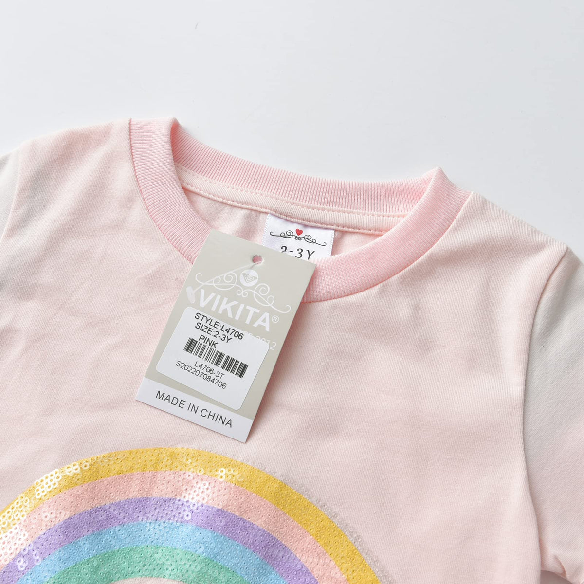Top de Manga Larga con Dos Unicornios y Arcoíris para Niñas – Rosa Pastel con Rayas Arcoíris, Algodón (Solo 3, 11 y 12 Años)