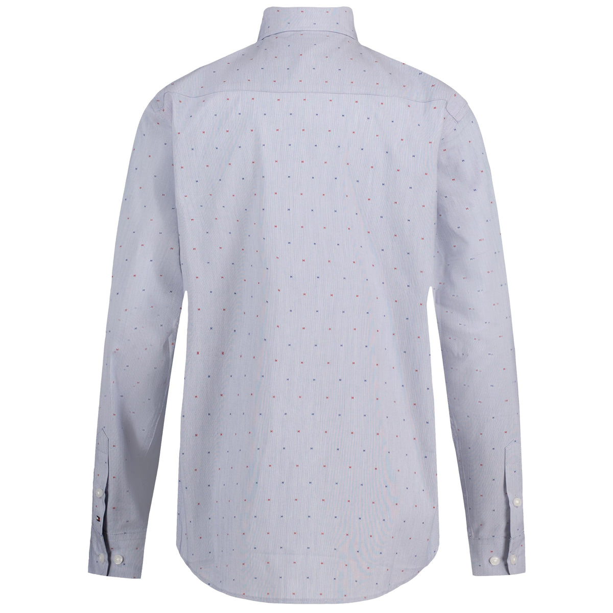 Tommy Hilfiger | Camisa de Vestir Manga Larga Estampado H Azul Niño (8T - 16T)