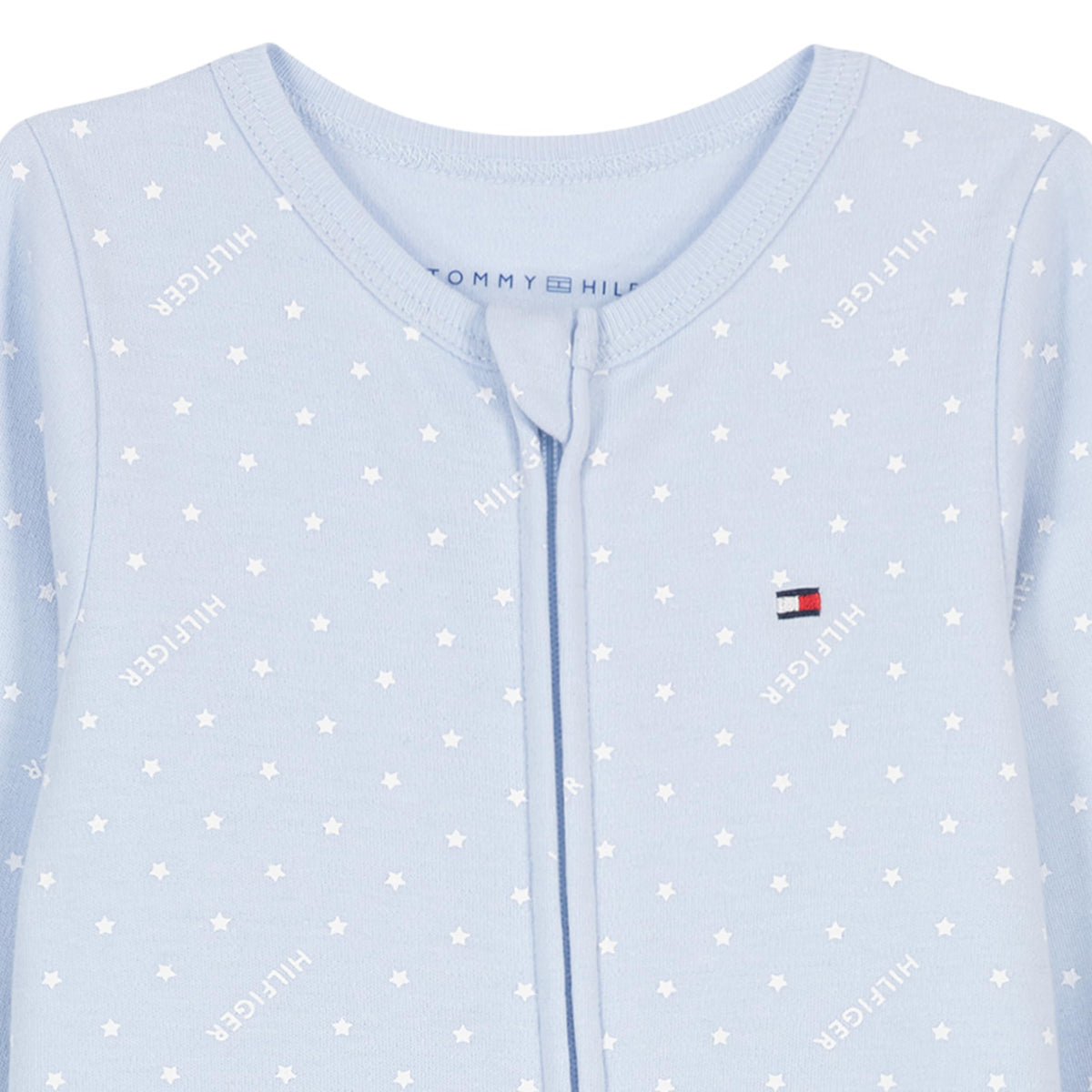 Mono con Pies Manga Larga Tommy Hilfiger | Micropuntos Blancos | Azul Cielo (0M - 9M)