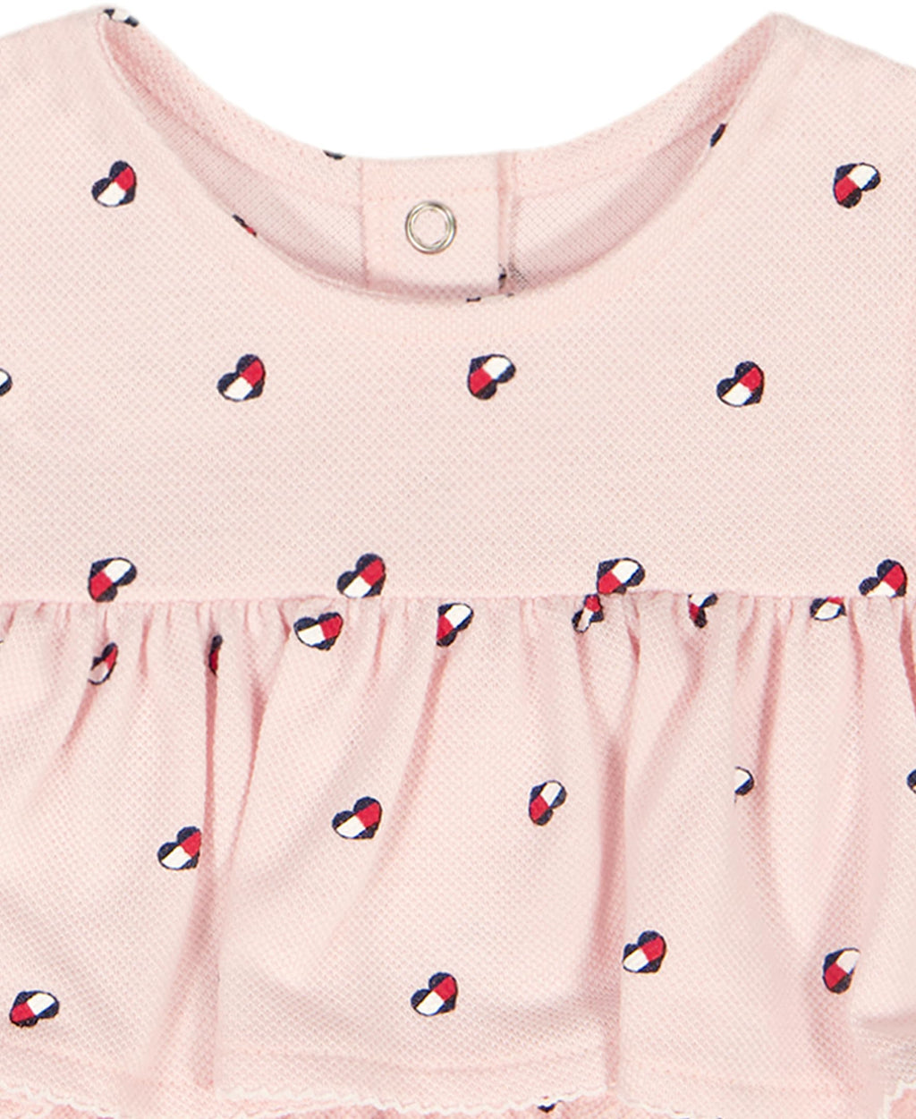 Body con Volantes + Diadema Tommy Hilfiger | Estampado Banderitas | Rosa Palo | Niña/Bebé (12M - 24M)